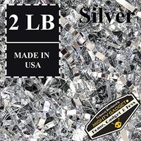 Mighty Gadget (R) 2 LB Premium Silver Metallic Crinkle Cut Paper Shred Filler for Gift Wrapping & Basket Filling