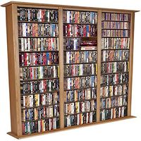 Venture Horizon Media Storage Tower-Tall Triple Oak