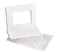 Golden State Art, Acid-Free Pre-Cut 8x10 White Picture Mat Sets. Includes Pack of 10 White Core Bevel Cut Mats for 5x7 Photos, 10 Backing Boards and 10 Crystal Clear Plastic Sleeves Bags