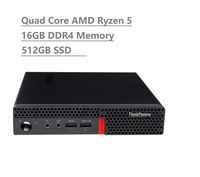 2019 Lenovo Thinkcentre M715q Business Mini Tiny Desktop (AMD Ryzen 5 Pro 2400GE Quad Core 3.8GHz, 16GB DDR4 RAM, 512GB SATA SSD) WiFi AC, Bluetooth, DisplayPort, RJ-45, Windows 10 Pro 64-Bit