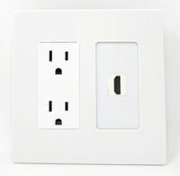 RiteAV - 15 Amp Power Outlet and 1 Port HDMI Decorative Type Screwless Wall Plate - White