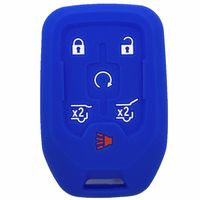 Ezzy Auto Blue Silicone Key Fob Case Key Cover Key Jacket Skin Protector fit for 2015 2016 Chevrolet Suburban GMC Yukon