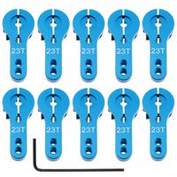 Hobbypark Aluminum Alloy 23T Servo Horns Metal Steering Arms Accessories for RC Car Boat Airplane Hobby Models(10-Pack) (23T, Blue)
