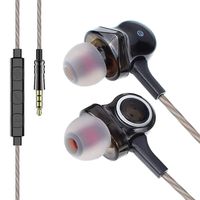 CLOUDMUSIC Ear Buds in-Ear Earphones Noise Isolating Headphones Wired Bass with Mic HiFi Music for Phones (Triple Drivers, Black)
