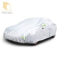 AmazonBasics Silver Weatherproof Car Cover - PEVA with Cotton, Sedans up to 160"