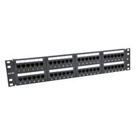 2U 48 Ports Cat6 Unshielded Wallmount or Rackmount Patch Panel UTP Ethernet Patch Panel with Anti-dust Cap Keystone Jack Patch Panel