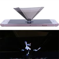 3D Holographic Projector, OWIKAR 360°Full View DIY 3D Holographic Projection Display Prism Stand Pyramid for iPhone X 8 7, iOS, Android All 3.5-6.5'' Smartphone