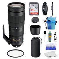 Nikon 200-500mm F5.6E ED VR AF-S Nikkor Lens Bundle with 5 Year USA Nikon Warranty + UV Filter + 64GB SD Card + Cleaning Kit + More