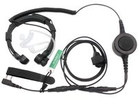 SUNDELY Military Grade Tactical Throat Mic Headset/Earpiece with Big Finger PTT for Kenwood Baofeng Radio Walkie Talkie 2-pin