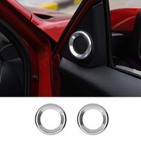 Thenice for 10th Gen Civic A-Pillar Loudspeaker Decorations Circle Rings, Anodized Aluminum Car Door Audio Speaker Trims for Honda Civic 2016 2017 2018 2019 (Silver)
