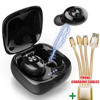 Nakosite POP2433 Wireless Earbuds Bluetooth Headphones with Amazing in Ear Stereo Sound A Cordless Black Earphones Sport Headset with mic for Smart Phone. Golden Phone Charging Cable