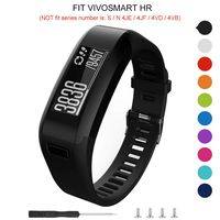 Meifox for Garmin Vivosmart HR Replacement Bands,Soft Silicone Replacement Band for Garmin Vivosmart HR Watch. (Black)