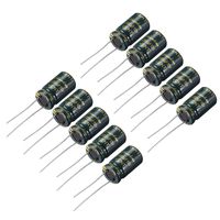 uxcell Aluminum Radial Electrolytic Capacitor Low ESR Green with 2200UF 10V 105 Celsius Life 3000H 10 x 17 mm High Ripple Current,Low Impedance 10pcs