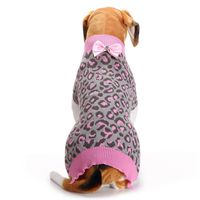 Howstar Pet Clothes, Cute Dog Shirt Sweater Leopard Puppy Pet Outfit with Bowknot (Pink, XL)