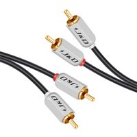 J&D 2RCA to 2RCA Cable, RCA Cable Gold-Plated PVC Jacket Heavy Duty 2 RCA Male to 2 RCA Male Stereo Audio Cable - 3 Feet