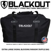 Blackout Faraday EMP Duffel Bag Protect Privacy Data Electronics for Law Enforcement, Military, Privacy, Travel, Data Security, Anti-Tracking