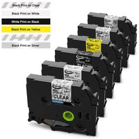 Replace TZ Tape 12mm 0.47 Laminated TZe-231 TZe-131 TZe-335 TZe-631 TZe-135 TZe-931 TZe Label Tape Replacement for Brother P-Touch Label Maker PT-D210 PT-H110 PT-D400, 6-Pack