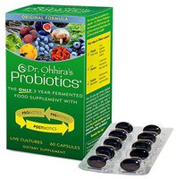 Dr. Ohhira’s Probiotics Original Formula with 3 Year Fermented Prebiotics, Live Active Probiotics and The only Product with Postbiotic Metabolites, 60 Capsules