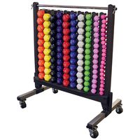 Body-Solid Commercial Dumbbell Rack with 50 Pairs of Vinyl Dumbbells (GDR500-PACK)