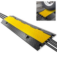 Pyle Durable Ramp Supports 33000lbs Three Channel Heavy Duty Cord Protection w/Flip-Open Top Cover, 35.4" x 13.6" x 1.96" Cable Concealer for Indoor Outdoor Use PCBLCO105