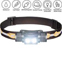 SLONIK 1000 Lumen Rechargeable 2x CREE LED Headlamp w/ 2200 mAh Battery - Lightweight, Durable, Waterproof and Dustproof Headlight - Xtreme Bright 600 ft Beam - Camping and Hiking Gear