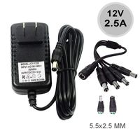 [UL Listed] ZUEXT 12V 2.5A 30W AC DC Switching Power Supply Adapter (Input 100-240V, Output 12 Volt 2.5 Amp) Wall Transformer Charger for DC12V CCTV Camera LED Strip Light (3Ft Cord, 30 Watt Max)