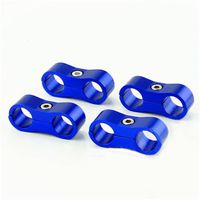 Oil Fuel Water Line Hose Separator Clamp Fitting Adapter Bracket AN-6 AN6 13.4MM,Blue 4PCS