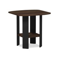 FURINNO Simple Design End/SideTable, 1-Pack, Columbia Walnut/Black