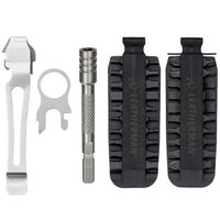 LEATHERMAN - 42 Piece Bit Kit Set + Leatherman Bit Driver Extender - Silver + Leatherman Removable Pocket Clip & Quick-Release Lanyard Ring
