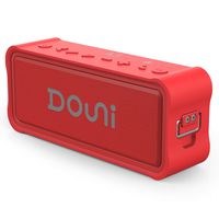 Douni A3 Portable Wireless Outdoor Bluetooth Waterproof Speaker IPX7 Water Resistant Dustproof 20W Shower Speaker,Built-in Mic,DSP Enhanced Bass,TF Card,NFC Long Playing Time (Red)