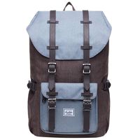 KAUKKO Laptop Outdoor Backpack Travel Hiking Camping Rucksack Casual College Daypack Fits 15" (GREYCOFFEE)