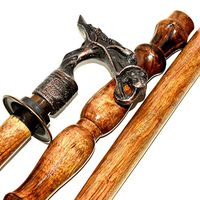 Nautical World Solid Brass Dragon Head Handle Brown Wooden Cane Walking Stick