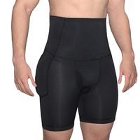 Fine Men's Slimming Shorts Waist Training Compression Shaper Pants Shorts Neoprene Exercise Pants for Workout Sweat Body Shaper (Black, XXXXXL)