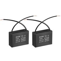 uxcell CBB61 Run Capacitor 450V AC 5uF 2 Wires Metallized Polypropylene Film Capacitors for Ceiling Fan 2pcs