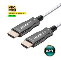 Fiber HDMI Cable 82ft, 4K 60Hz Active HDMI 2.0 Optical Cable, HDR, HDCP 2.2, ARC, 3D, High Speed 18Gbps, Y:U:V 4:4:4/4:2:2/4:2:0