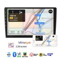 Car Radio-Double Din Car Stereo Android 8.1 Indash Car Radio Bluetooth 10.1'' HD 2.5D Tempered Glass Touch Screen Car Radio Support Rear Camera/WiFi/GPS/Mirror Link/DVR/USB/FM