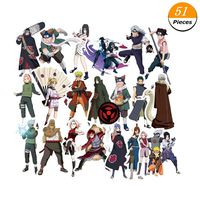 WerNerk Naruto Kakashi Anime Cartoon Laptop Stickers Waterproof Decal Bumper No-Duplicate Skateboard Pad MacBook Car Snowboard Bicycle Luggage Decor(Style 5)