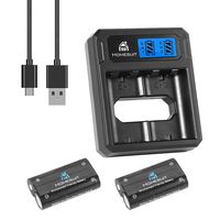 HOMESUIT Xbox One Battery Pack 2 x 2550mAh Rechargeable Controller Battery and Charger, Compatible with Xbox One/Xbox One S/Xbox One X/Xbox One Elite Wireless Controller