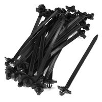 Uxcell Nylon Teeth Push Mount Cable Tie Auto Parts, 7mm Width, 30 Pcs, Black