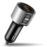 FM Transmitter Bluetooth for Car, GaoMee Wireless FM Radio Bluetooth Adopter, Music Playlist Bluetooth Transmitter, Music Player/Car Kit with Hands-Free Calls and 2 Ports USB Charger 5V/2.4A & 1A
