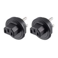 uxcell IEC320 C13 to Male US NEMA 5-15R Plug AC Power Adapter Converter Black 2 Pcs