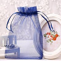 Rainbowroseus 100PCS 5x7 inches Organza Gift Bags with Drawstring-Black