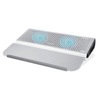 Laptop Cooling Pad, Coolertek Aluminum Laptop Stand with 2 Silent Cooling Fans, 2 Extra USB Ports, Non-Slip Base, Adjustable Tray Height, Suit for 11-17.3 Inch Laptop, Notebook, MacBook, Surface