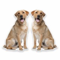 2 x 10cm/100mm Labrador Vinyl Sticker Decal Laptop Car Travel Luggage Label Tag #9633