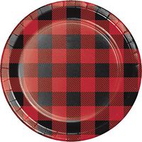 Creative Converting 321824 96 Count Sturdy Style Dessert/Small Paper Plates, Buffalo Plaid