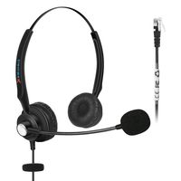 Fivetech Corded Headset w/ Noise Canceling Mic for NEC Aspire Dterm Nortel Norstar Meridian Plantronics Polycom ShoreTel Siemens ROLM Toshiba Zultys Packet8