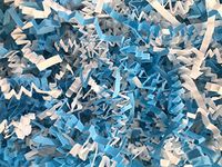 Baby Boy Blend - Light Blue and White - 7.5 oz. Crinkle Cut Paper Shred Gift Basket Package Grass Filler Bedding Shower