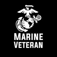 Marine Veteran Emblem Vinyl Decal Sticker | Cars Trucks Vans Walls Laptops Cups | White | 5.5 X 3 Inch | KCD1712