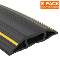 (2-Pack) 6.5Ft Cord Cover Heavy Duty Cable Protector 3 Channels Contains Cords, Cables and Wires, Easy to Unroll-Conceal Wires of Home, Office, Warehouse, Workshop, Concerts or Other Outdoors Surround