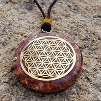 Carnelian Orgone Pendant | EMF Protection | 2 inch Diameter with Adjustable Necklace | Reiki Infused (Orang)